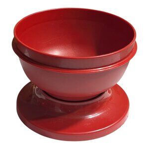 VTG Red TUPPERWARE Seal N Serve Bowl #1436 w/ Lid 1437-18 Container USA